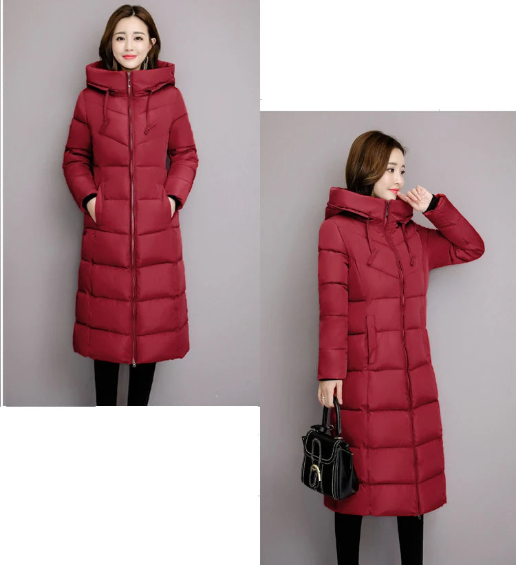 2025 Women's Winter Coats Long Section Warm Down Basic Jacket Coat Fashion Slim Outwear Female Korean Large Size Jackets M-6XL