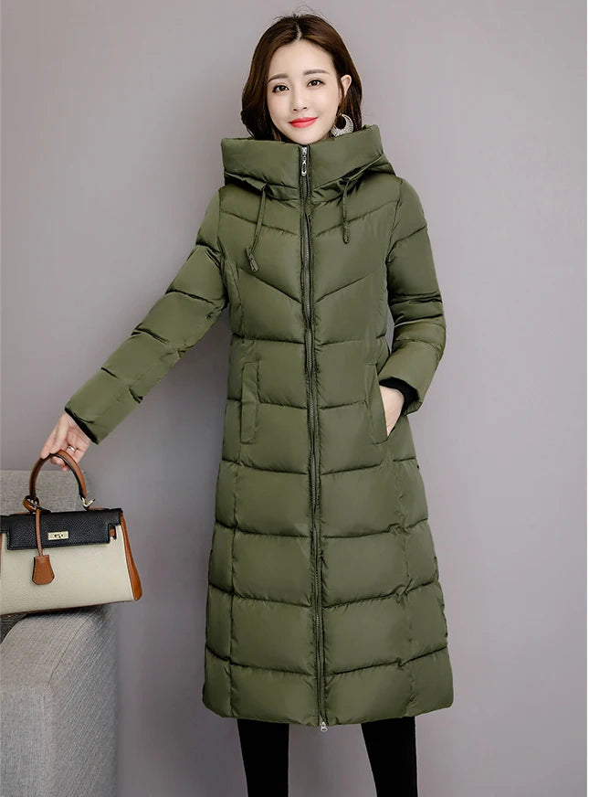 2025 Women's Winter Coats Long Section Warm Down Basic Jacket Coat Fashion Slim Outwear Female Korean Large Size Jackets M-6XL