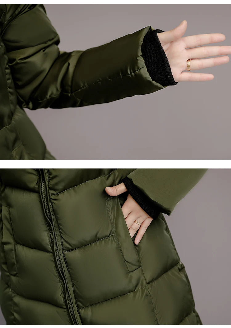 2025 Women's Winter Coats Long Section Warm Down Basic Jacket Coat Fashion Slim Outwear Female Korean Large Size Jackets M-6XL
