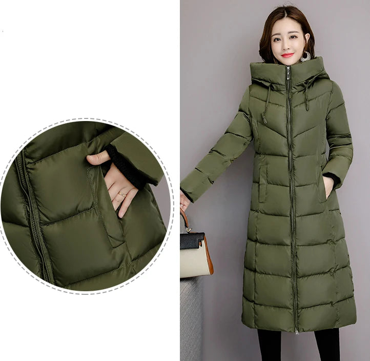 2025 Women's Winter Coats Long Section Warm Down Basic Jacket Coat Fashion Slim Outwear Female Korean Large Size Jackets M-6XL