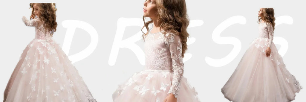 Flower Girl Dress For Wedding With Bow Lace Applique Tulle Puffy Shiny Kids Birthday Party First Communion Ball Gowns Customized