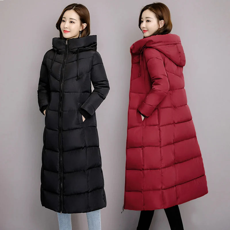 2025 Women's Winter Coats Long Section Warm Down Basic Jacket Coat Fashion Slim Outwear Female Korean Large Size Jackets M-6XL