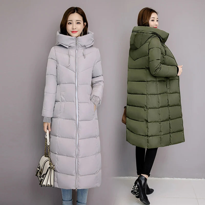 2025 Women's Winter Coats Long Section Warm Down Basic Jacket Coat Fashion Slim Outwear Female Korean Large Size Jackets M-6XL