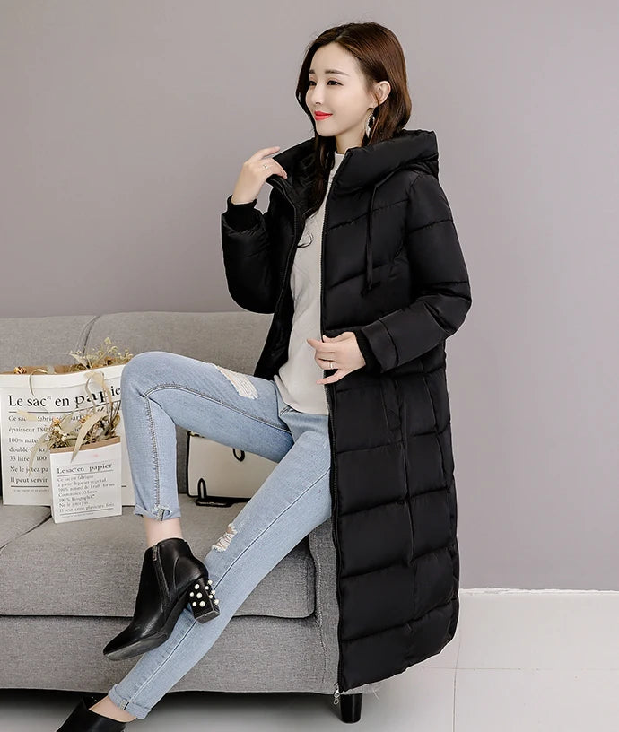 2025 Women's Winter Coats Long Section Warm Down Basic Jacket Coat Fashion Slim Outwear Female Korean Large Size Jackets M-6XL