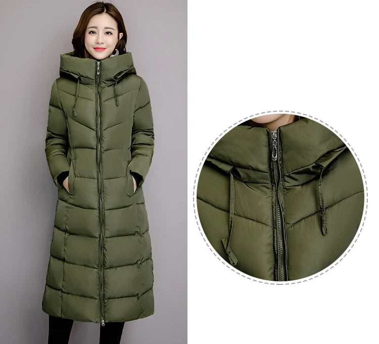 2025 Women's Winter Coats Long Section Warm Down Basic Jacket Coat Fashion Slim Outwear Female Korean Large Size Jackets M-6XL