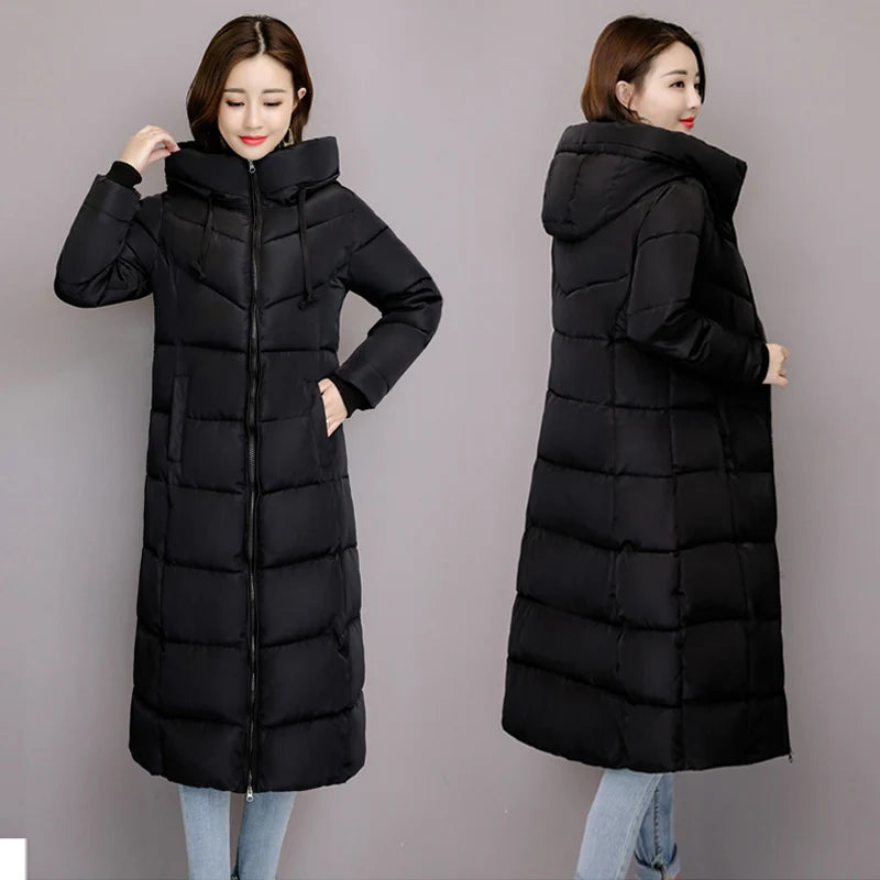 2025 Women's Winter Coats Long Section Warm Down Basic Jacket Coat Fashion Slim Outwear Female Korean Large Size Jackets M-6XL