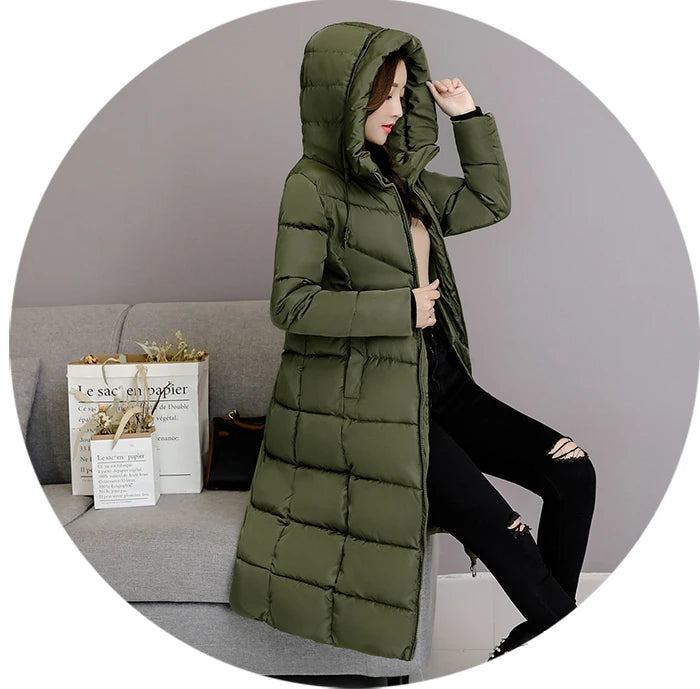 2025 Women's Winter Coats Long Section Warm Down Basic Jacket Coat Fashion Slim Outwear Female Korean Large Size Jackets M-6XL