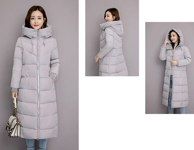2025 Women's Winter Coats Long Section Warm Down Basic Jacket Coat Fashion Slim Outwear Female Korean Large Size Jackets M-6XL