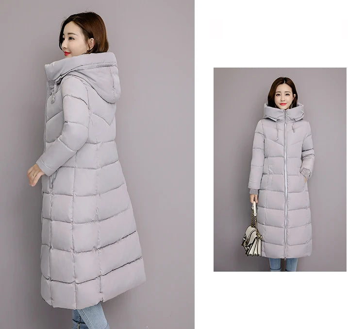2025 Women's Winter Coats Long Section Warm Down Basic Jacket Coat Fashion Slim Outwear Female Korean Large Size Jackets M-6XL