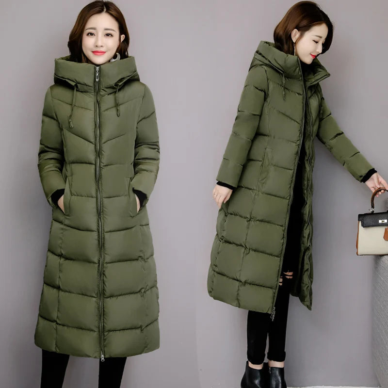2025 Women's Winter Coats Long Section Warm Down Basic Jacket Coat Fashion Slim Outwear Female Korean Large Size Jackets M-6XL