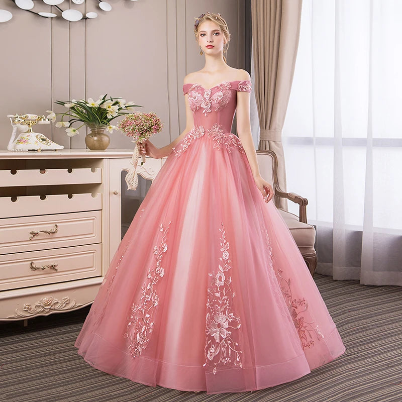 Quinceanera Dresses Elegant Boat Neck Luxury Lace Embroidery Vestidos De 15 Anos Party Prom Vintage Quinceanera Gown Customized