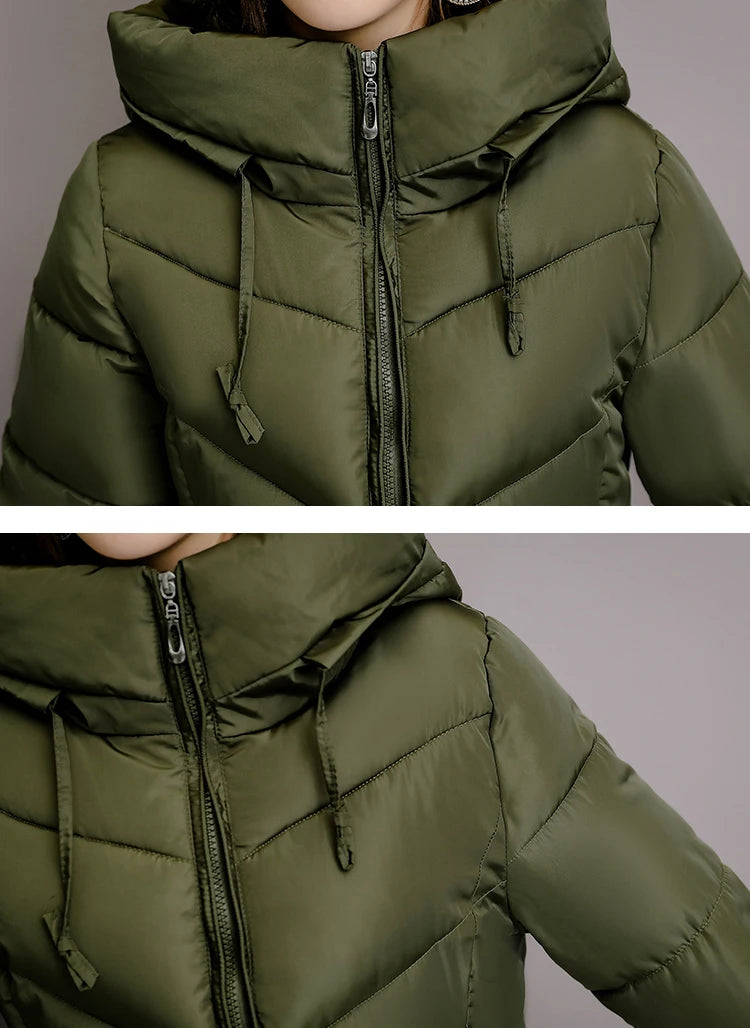 2025 Women's Winter Coats Long Section Warm Down Basic Jacket Coat Fashion Slim Outwear Female Korean Large Size Jackets M-6XL