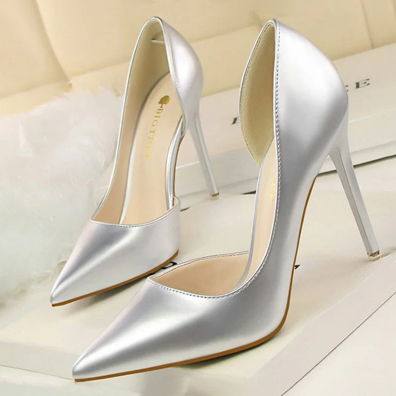 BIGTREE Shoes Patent Leather Heels 2025 Fashion Woman Pumps Stiletto Women Shoes Sexy Party Shoes Women High Heels 12 Colour