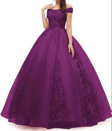 Quinceanera Dresses Elegant Boat Neck Luxury Lace Embroidery Vestidos De 15 Anos Party Prom Vintage Quinceanera Gown Customized
