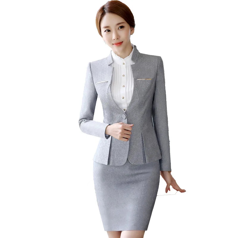suit Style Business Ladies Work Wear Blazer Set