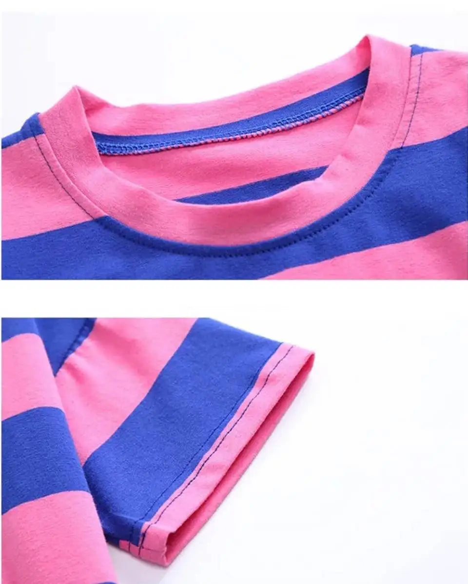Summer Baby Boys Clothes Suit Stripe Cotton T-shirt+Jeans Short Pant 2PCS Set Kids Boys Clothing  For 3 4 5 6 7 8 9 10 11 12 Yrs
