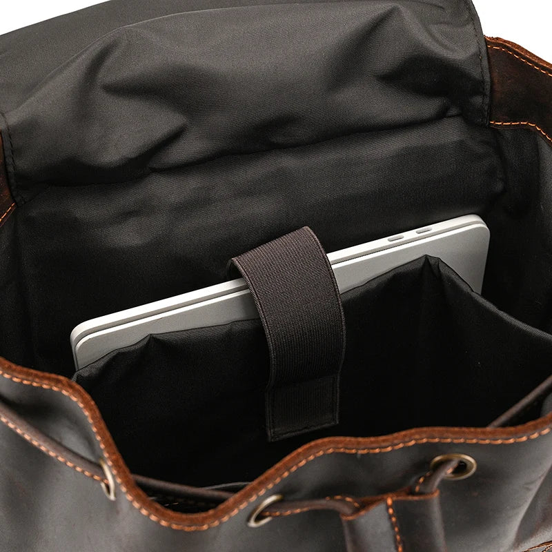 2025 New Arrivals Leather Backpack For Men Male Genuine Leather Laptop Travel Backpack 17 Inch Daypack Shoold Bag Men Male Large