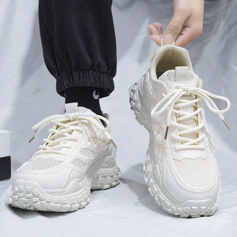 High Quality Luxury Sneakers for Men Breathable Mesh Upper Walking Basketball Style Casual Running Shoes 2026