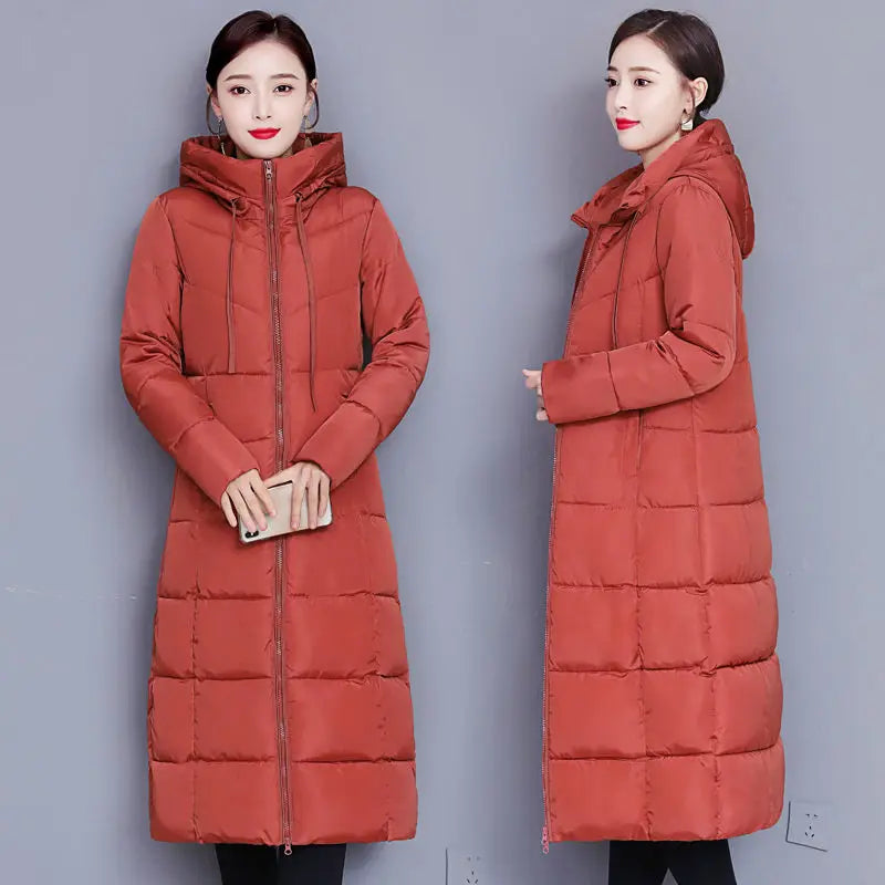 2025 Women's Winter Coats Long Section Warm Down Basic Jacket Coat Fashion Slim Outwear Female Korean Large Size Jackets M-6XL