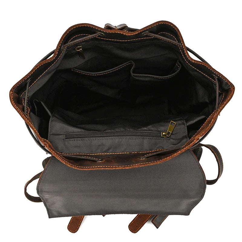 2025 New Arrivals Leather Backpack For Men Male Genuine Leather Laptop Travel Backpack 17 Inch Daypack Shoold Bag Men Male Large