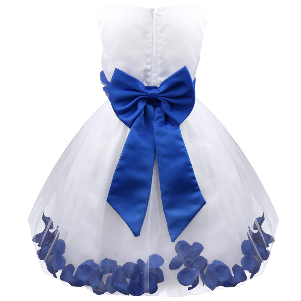 Baby Kids Girls Bowknot Flower Girl Dress Princess Birthday Party Tutu Dress Petals Wedding Pageant Bridesmaid Dresses Ball Gown