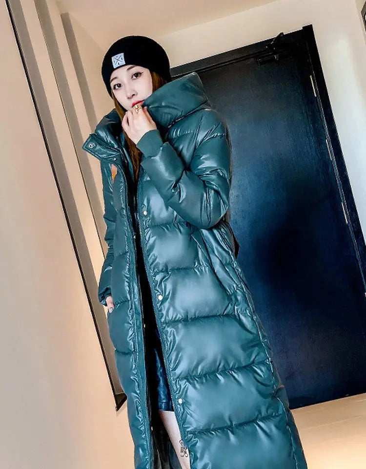 2025 Winter Long Down Jacket Women's Fashion Thick Cotton Parkas Outwear Plus size 4XL Loose Windproof Hooded Snow Coat Female