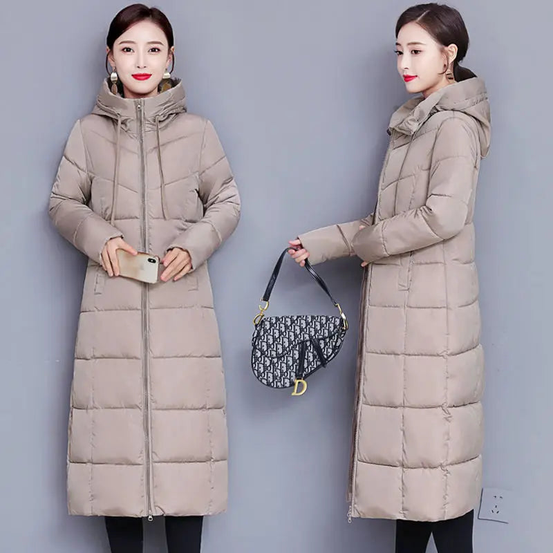 2025 Women's Winter Coats Long Section Warm Down Basic Jacket Coat Fashion Slim Outwear Female Korean Large Size Jackets M-6XL