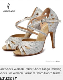 Wedding Shoes For Women Salsa Dance Shoes Woman Sandals With Platform Silver Dance Shoes RhinestoneJuseDanc