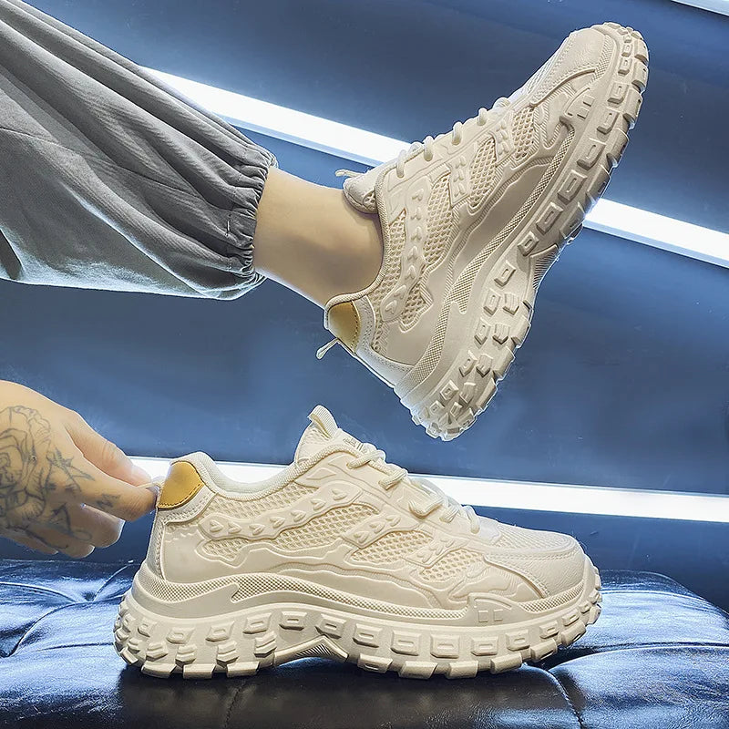High Quality Luxury Sneakers for Men Breathable Mesh Upper Walking Basketball Style Casual Running Shoes 2026
