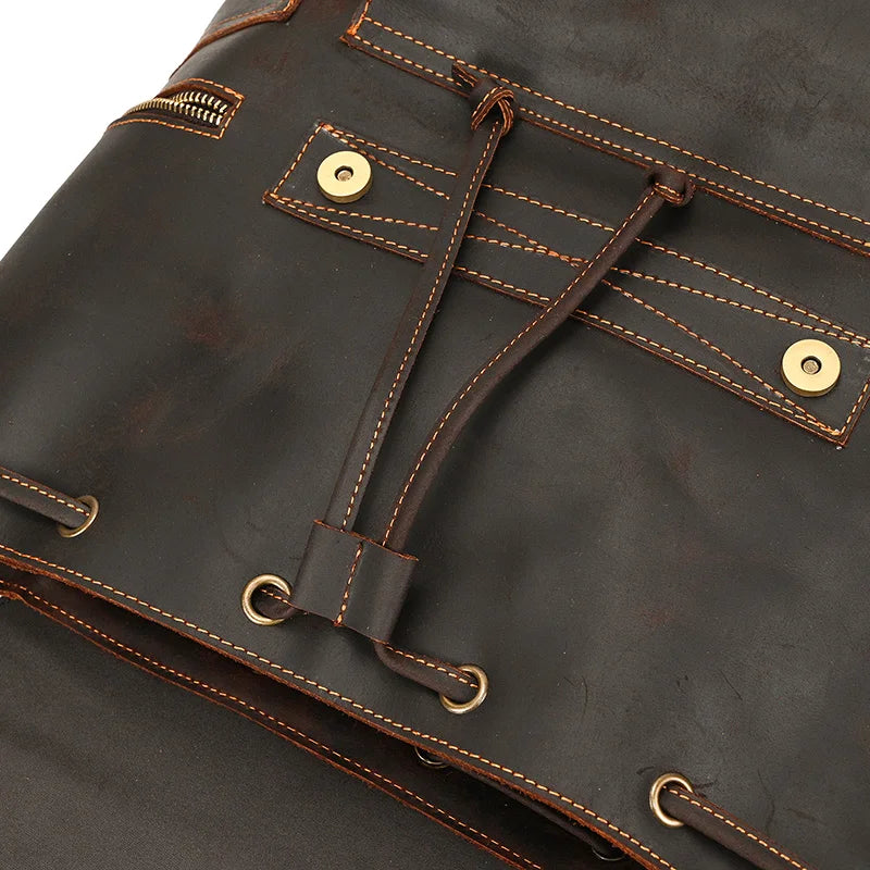 2025 New Arrivals Leather Backpack For Men Male Genuine Leather Laptop Travel Backpack 17 Inch Daypack Shoold Bag Men Male Large