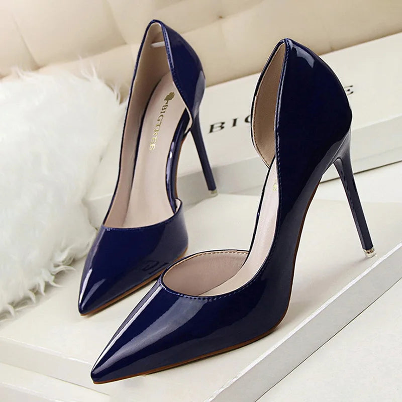 BIGTREE Shoes Patent Leather Heels 2025 Fashion Woman Pumps Stiletto Women Shoes Sexy Party Shoes Women High Heels 12 Colour