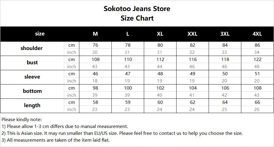 Sokotoo Men's zippers black biker jean jacket Streetwear thick denim slim coat with belt High quality