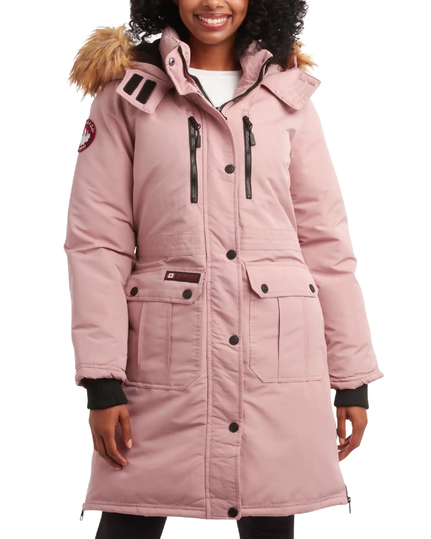 CANADA WEATHER GEAR Womens Winter Coat - Womens Parka and Long Winter Jackets for Women with Removable Faux-Fur Hood (S-3X) Size Medium Dark Dusty Rose