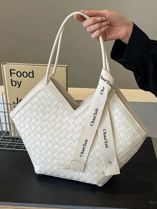 Fancy Western Style Large Capacity Bag Female 2024 New Arrival Autumn Springtide Flow Woven Shoulder Bag Commuter Tote