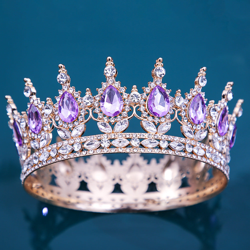 Baroque Crystal Tiaras And Crowns Rhinestone Prom Diadem Headband Crown Bridal Wedding Hair Accessories Jewelry Crown Tiara Gift