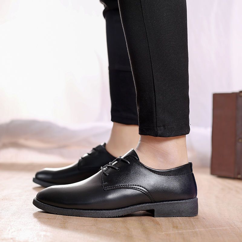 Men's Breathable Leather Shoes Black Soft Leather Soft Bottom Spring And Autumn Best Man Men's Business Formal Wear Casual Shoe
