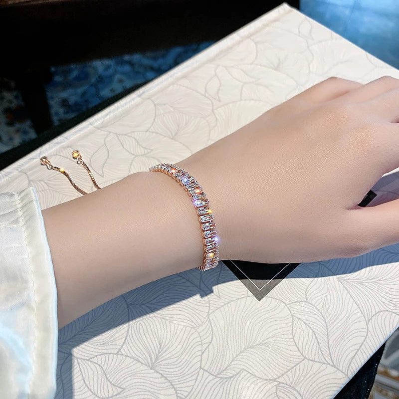 Rhinestone Bracelet Ins Fashion Shiny Adjustable Bracelet Women Jewelry
