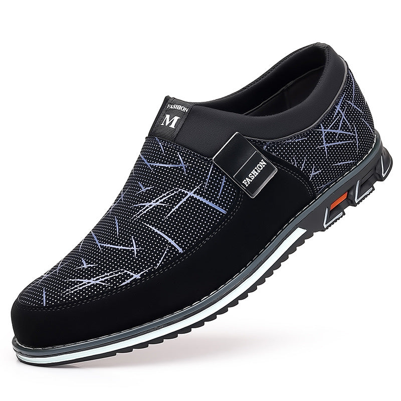 Men's PU Leather Round Toe Dress Shoes – Horseshoe Heel | Sizes 38–48