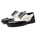 Men's Carved PU Leather Business Shoes – Rivet & Stitch Detail Low Top