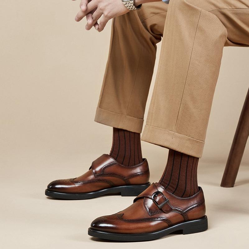 Men's Breathable Leather Shoes Black Soft Leather Soft Bottom Spring And Autumn Best Man Men's Business Formal Wear Casual Shoe