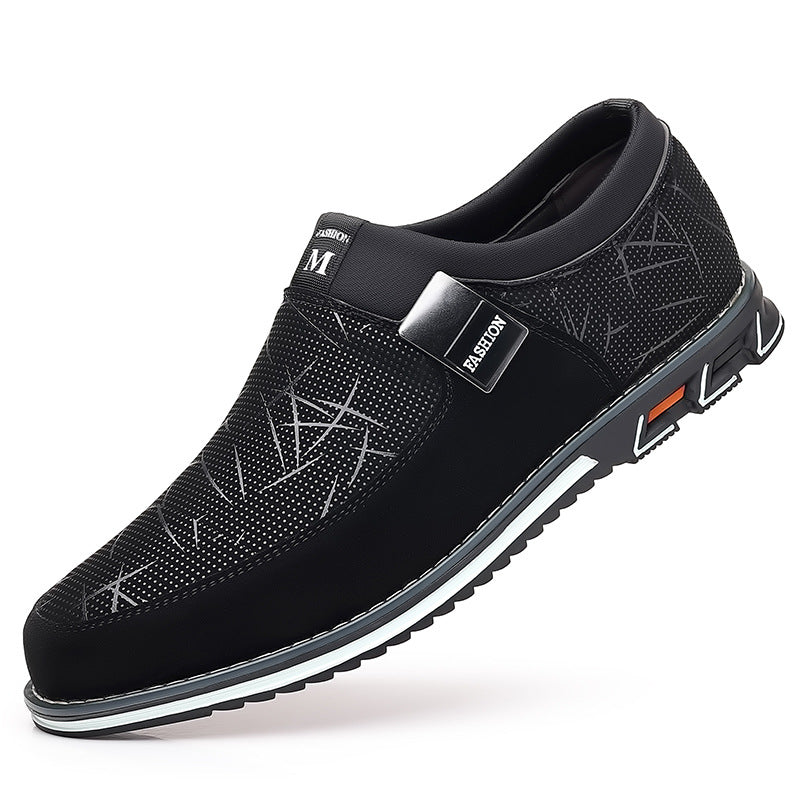 Men's PU Leather Round Toe Dress Shoes – Horseshoe Heel | Sizes 38–48