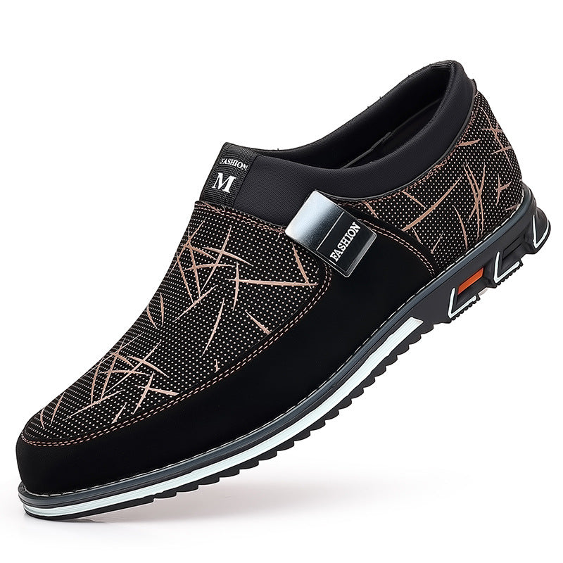 Men's PU Leather Round Toe Dress Shoes – Horseshoe Heel | Sizes 38–48