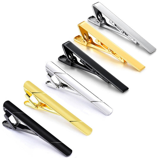 Tie Clip Male Minimalist Silver Fashion Formal Wear All-Match Tie Clip Sub Neckline Clip Laser Sculpture Laser Company Logo
