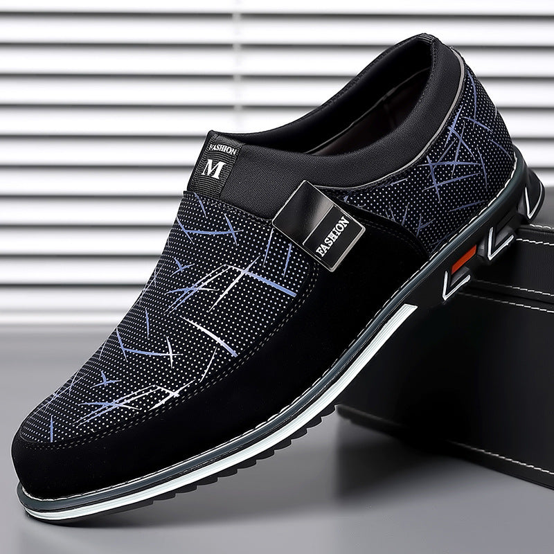 Men's PU Leather Round Toe Dress Shoes – Horseshoe Heel | Sizes 38–48
