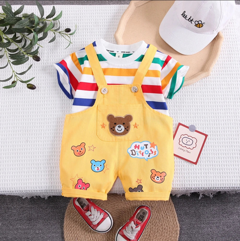 New Baby Boy Clothes Suits Summer Baby Clothes Set Print Dinosaur T-shirts+Pant 2pcs/Suit Infant Outfits Kids Girls Clothes Sets