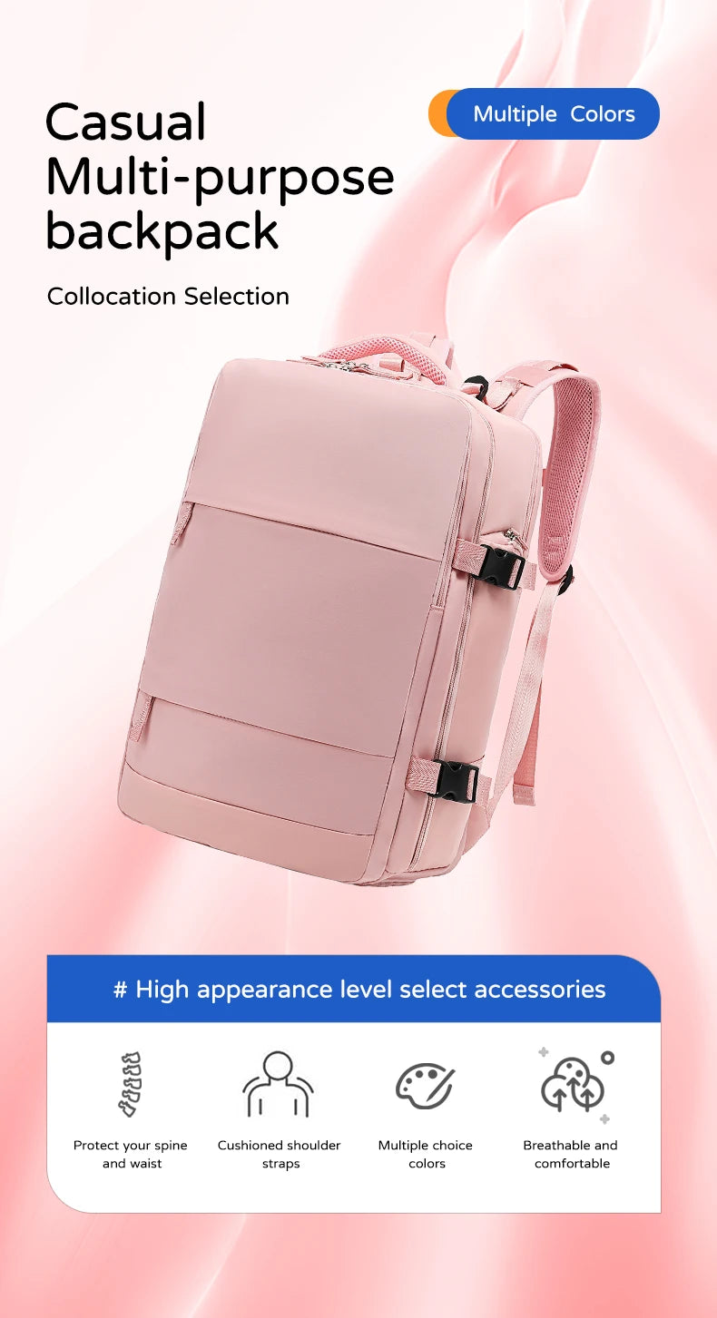 Classic Waterproof Large capacity Women Backpack USB Charging Laptop Backpack Fashion Dry Wet separation Travel Backpack Men Bag