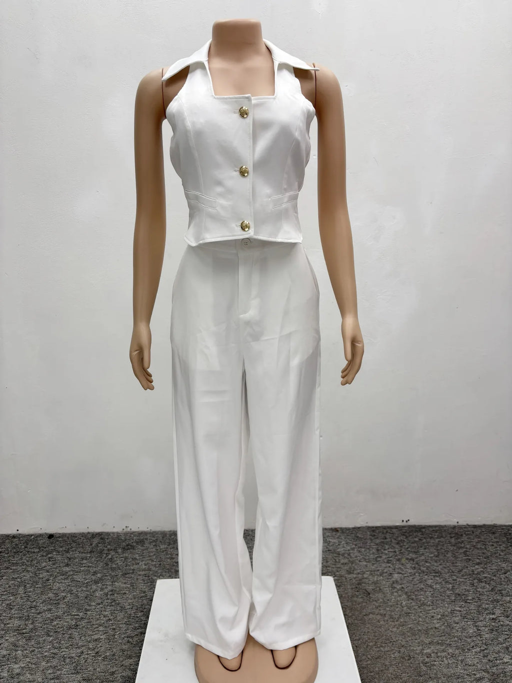 Pants Set Women Two Piece Sets Sexy Matching Sets Sleeveless Vest Tops Wide Leg Long Pants High Waist Slim Fit Y2k Streetwear