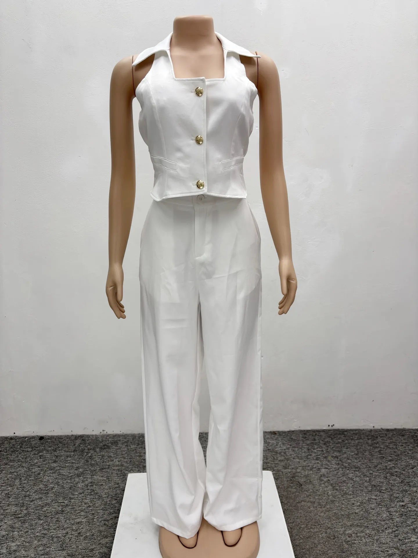 Pants Set Women Two Piece Sets Sexy Matching Sets Sleeveless Vest Tops Wide Leg Long Pants High Waist Slim Fit Y2k Streetwear