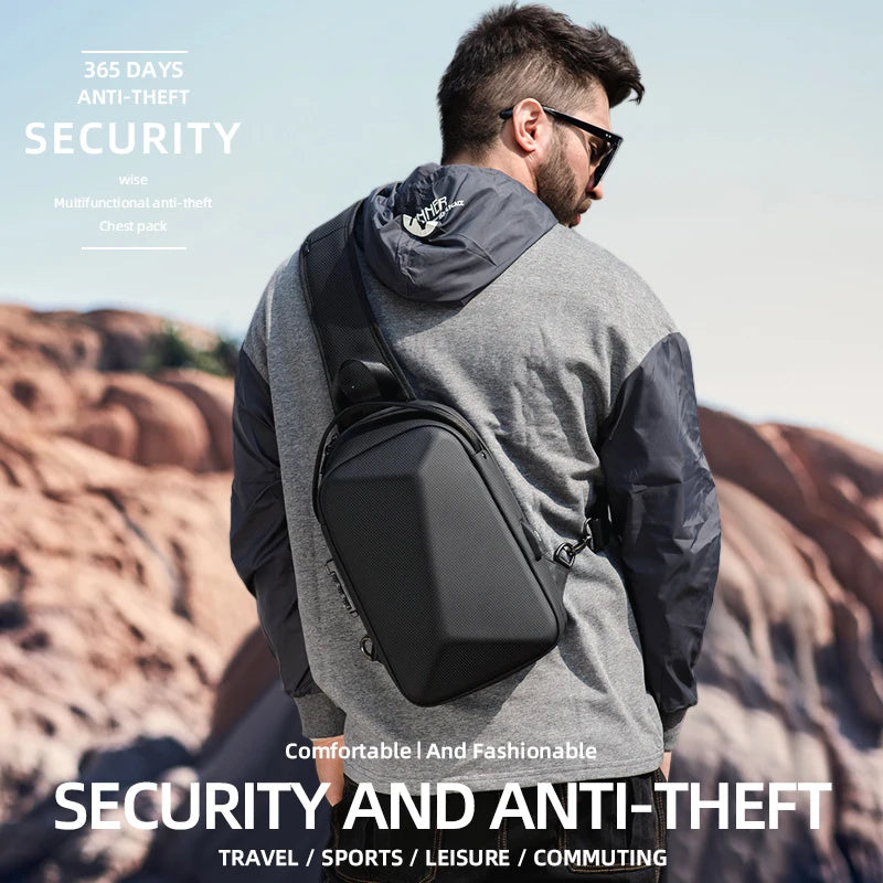 Swiss Men‘s 15.6 Inch Laptop Backpack Expandable PC Hard Shell Bag TSA Anti-theft Waterproof Backpacks USB Business Travel Bag