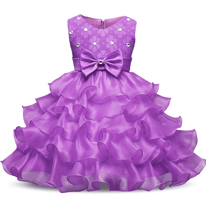 Flower Girl Dress For Wedding Baby Girl 2-8 Years Birthday Outfits Children's Girls First Communion Dresses Girl Kids Party Wear